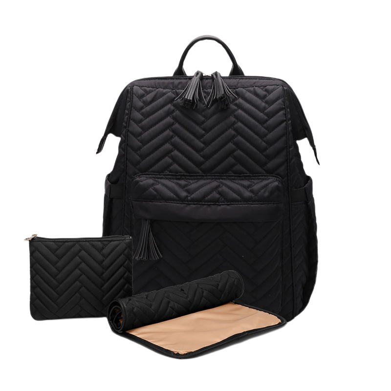 Black Quilted Backpack Diaper Bag Dreambaby