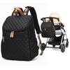 Black Quilted Backpack Diaper Bag 